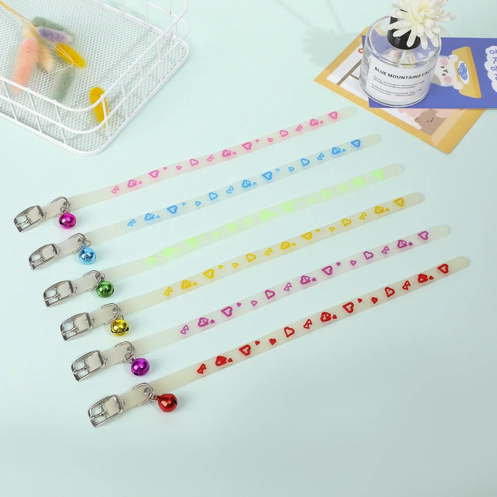Pet Fluorescent Luminous Silicone Footprint Collar Cat Dog Luminous Collar Night Puppy Kitten Outdoor Anti-loss Pet Supplies