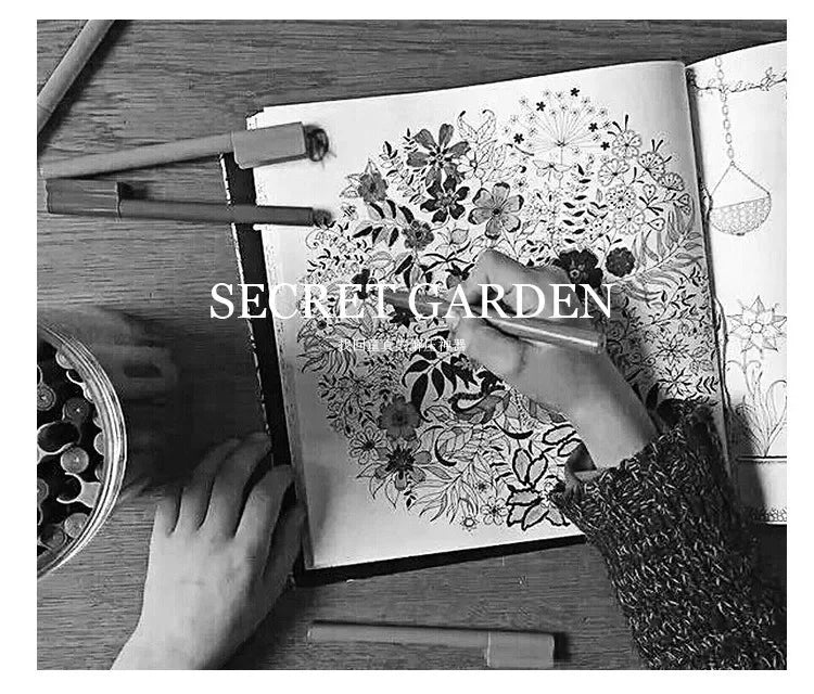 24 Pages Coloring Book for Children Adult Relieve Stress Kill Time DIY Painting Drawing Book Painting Kids Educational Toys