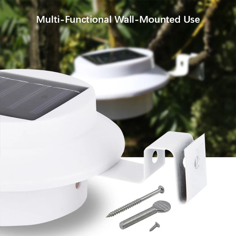 3LED Solar Power Gutter Light Waterproof Wall Lamp White Warm Fence Night Light for Garden Pathway Campin Deco LED Light Fixture