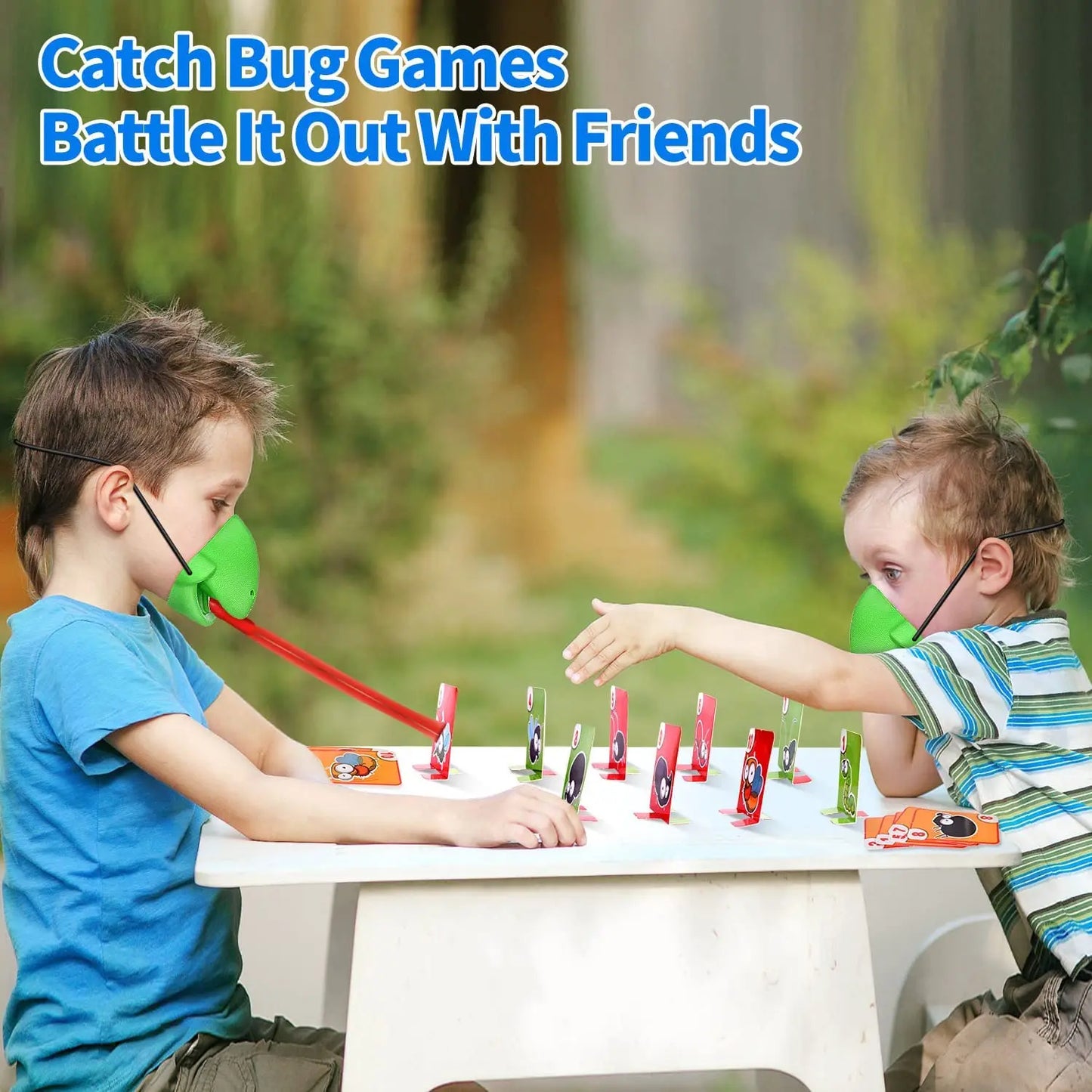 Tiktok Funny Frog Mouth Tongue Lizard Mask Blowing Catch Bugs Party Game Card Board Antistress Toy for Kids Family Interactive