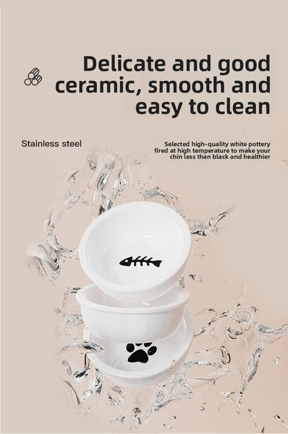 Pet Bowl PP Plastic Double Bowl Anti-killing Bowl Water and Grain Integrated Dog Bowl Cat Dog Water and Grain Bowl