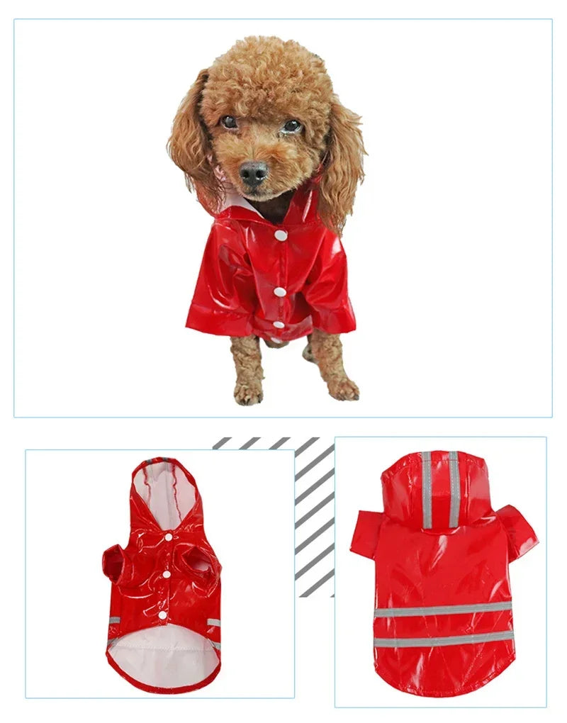 Small Dog Raincoat Reflective Waterproof Windproof Pet Dog Coat Puppy Cats Raincoat Chihuahua Bulldog Pets Cape Poncho Clothes