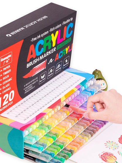 12-240 Color/box Professional Artist Marker Set - Soft-tip Drawing Straight Line Liquid Acrylic Markers, DIY Graffiti Art Painti