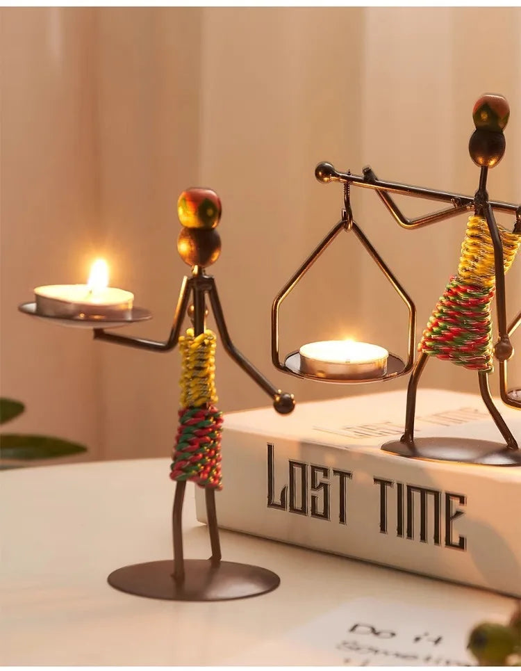 Light Luxury Table Decoration Candle Holder Iron Home Romantic Candlelight Dinner Metal Candle Holder Knick-knack Props