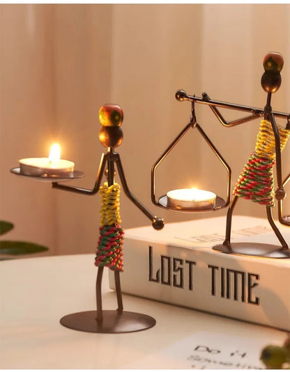 Light Luxury Table Decoration Candle Holder Iron Home Romantic Candlelight Dinner Metal Candle Holder Knick-knack Props