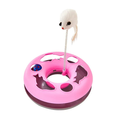 Funny Cat Toys for Indoor Cats Interactive Kitten Toys Roller Tracks with Catnip Spring Pet Toy with Exercise Balls Teaser Mouse