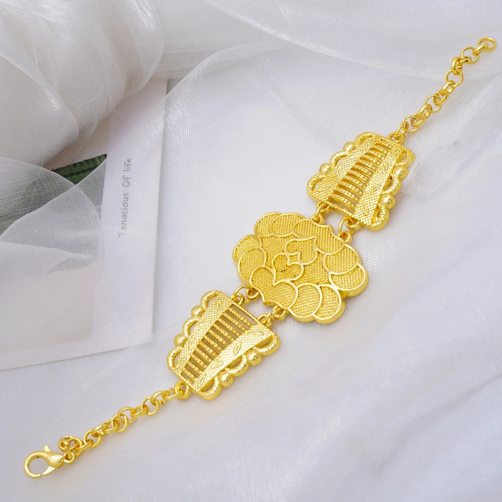 2023 Fine Jewelry Sets For Women Dubai Bridal Wedding Gifts Necklace Bracelet Earrings Ring Jewellery Set African Bead jewelry