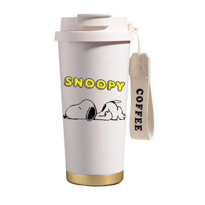 500ml Snoopys Stainless Steel Insulated Water Bottle Anime Kawaii Portable Travel Outdoor Car Tea Coffee Mug Cold Thermos Cup