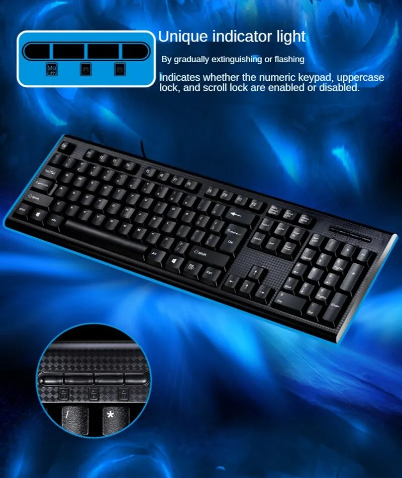 Q9 Single Keyboard USB Square Mouth Business Office Home PS2 Round Hole Wired Desktop Computer