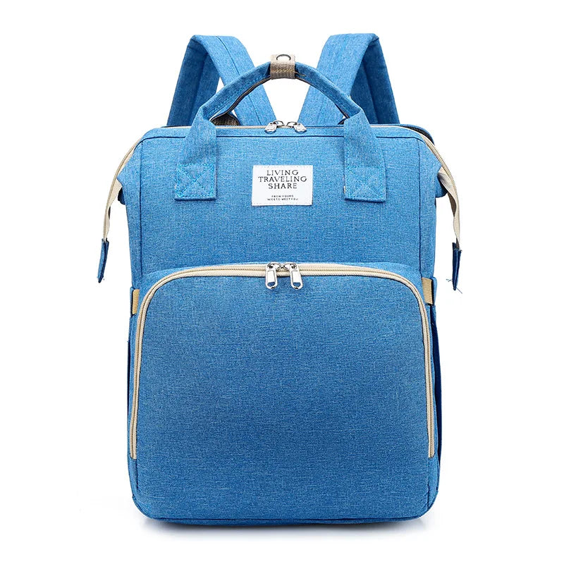 New Folding Mommy Bag Lightweight Portable Folding Crib Bed Large-capacity Baby Backpack Mommy Baby Diapers Bags Outting Bag