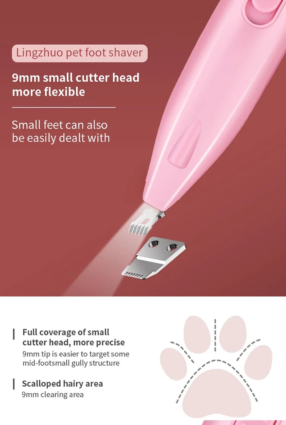 Dog Hair Trimmer Electric Dog Cutter Professional Pet Foot Hair Trimmer Professional Pet Nose/Ear/Paw Trimmer Accessories
