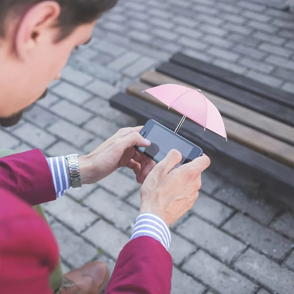 Smartphone Mini Umbrella, Universal Pig Suction Cup Bracket, Outdoor Anti-glare Sunshade, Polyester Material, Anti-reflection.