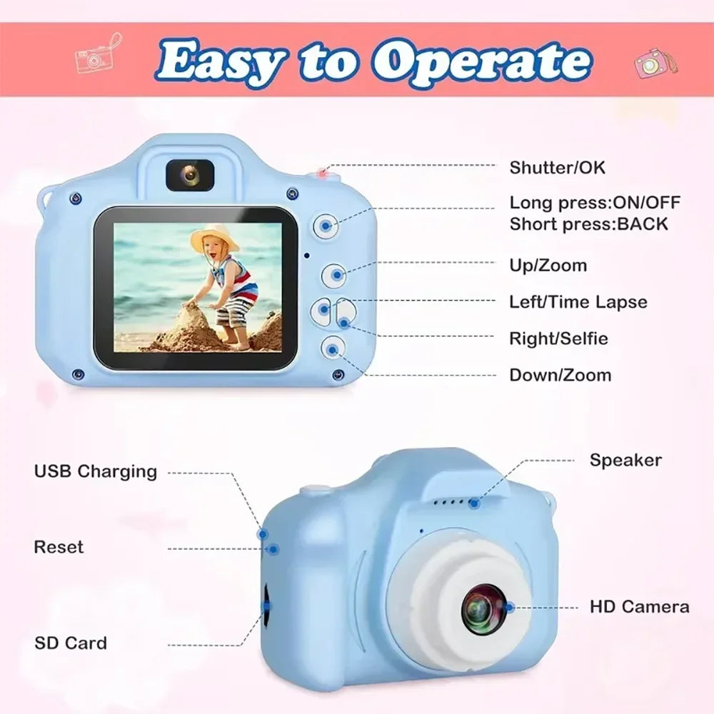 X2 Children Mini Digital Camera Can Take Pictures Video Lovely Small Camera Photography Children Birthday Gift Kids Toys for Kid