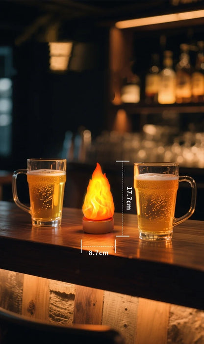 Hanging Fake Fire Lamp 3D Rechargeable Night Light Cozy Lighting 3 Mode LED Fireplace Candles Apartment Patio Outdoor Camp Decor