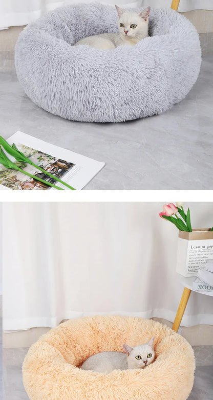 Plush Pet Nest Winter Cat Nest Dog Nest Warm Detachable and Washable Round Cat Nest Pet Bed Seasonal Universal Decoration Home
