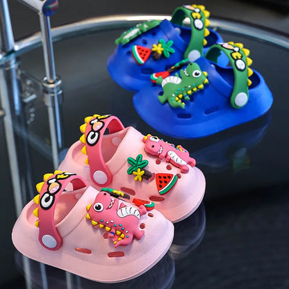 Summer Boy's Sandals Cute Crocodile Girl's Garden Shoes Soft Sole Baby Breathable Non-slip Lightweight Outdoor Beach Slippers