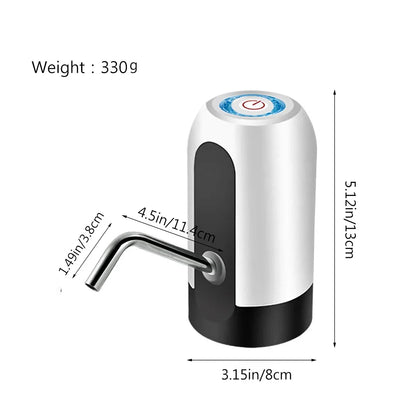 5 Gallon Water Bottle Dispenser USB Rechargeable Water Bottle Pump Camping Portable Electric Water Dispenser Reusable