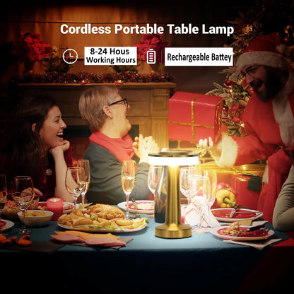 LED Table Lamp Touch Sensor Rechargeable Desktop Night Light Wireless Reading Lamp for Restaurant Hotel Bar Bedroom Decor Light
