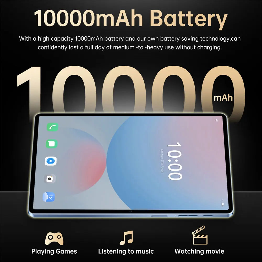 10.1" Tablet PC Pad 7SPro Original 5G Dual SIM Tablets Tab Android 15 22GB+2TB 10000mAh With keyboard Laptop For Kids Children's