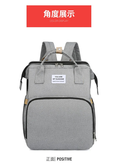 Folding Mommy Bag Multipurpose Portable Folding Crib Bed Large-capacity Baby Backpack Female Mommy Outting Bag Diaper Bags