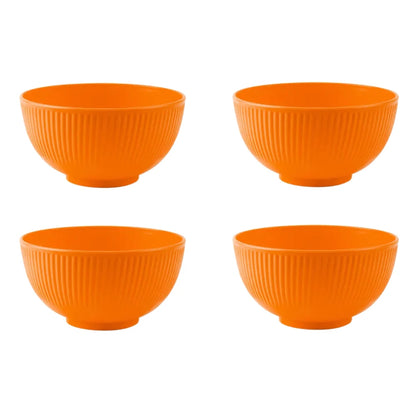 Orange 4/16Pcs Wheat Straw Dinnerware Ramen Bowl Dishes Full Plates Tableware Set Bowl Dinner Dishes Set Camping Dishes Sets