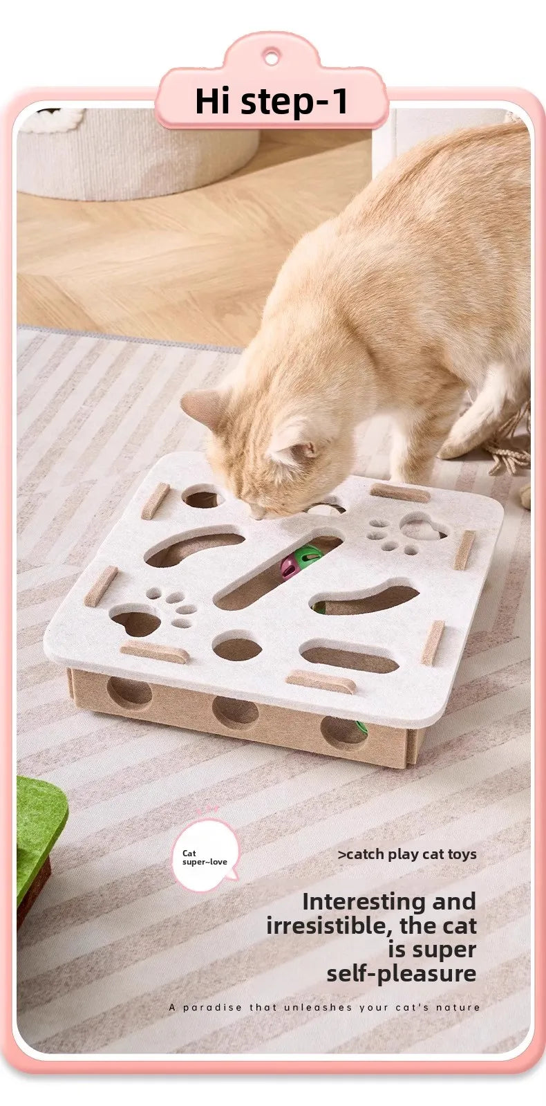 Pet Cat Toys Felt Puzzle Box Interactive Exercise Hunting Game For Indoor Cats Sports Accessories Entertainment