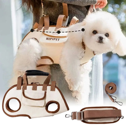 Small Dog Carrier Sling Backpack with Leash Attachment Breathable Pet Lift Harness for Cats & Puppies Hands-Free Outdoor Travel