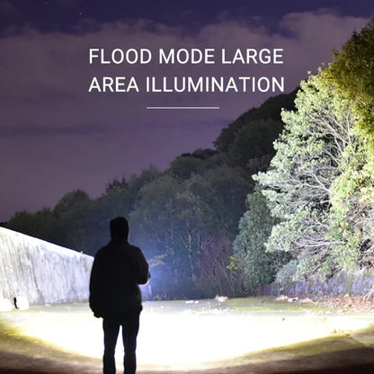 Powerful P70 Led Flashlights 5000LM Ultra Bright Tactical Light Emergency Spotlights Telescopic Zoom Light Built-in Battery