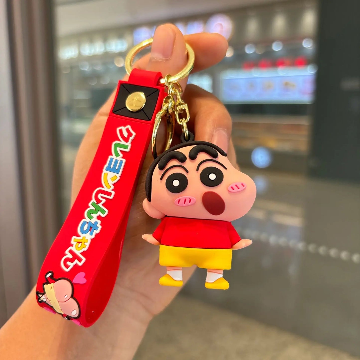 Anime Cartoon Crayon Shin Chans Pvc Doll Keychain Kawaii Couple School Bag Pendant Cute Decoration Gift
