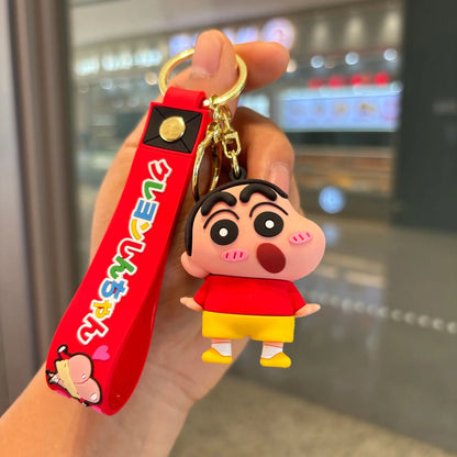 Anime Cartoon Crayon Shin Chans Pvc Doll Keychain Kawaii Couple School Bag Pendant Cute Decoration Gift