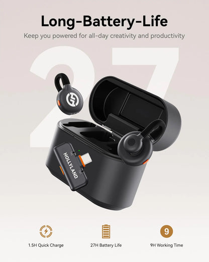 Lark M2S Wireless Lavalier Microphone with USB-C Plug  Titanium Clip, Plug-and-Play Noise Cancelling