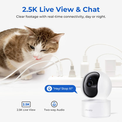 IMILAB-C21 IP Security Camera, 2.5K 360° Night Vision, Baby Monitor with App, 2-Way Audio, AI Detection, 2.4GHz WiFi