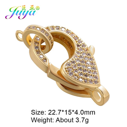 Juya 18K Real Gold Plated Accessories DIY Needlework Beads Pearls Jewelry Making Fastener Closures Lobster Lock Clasps Supplies