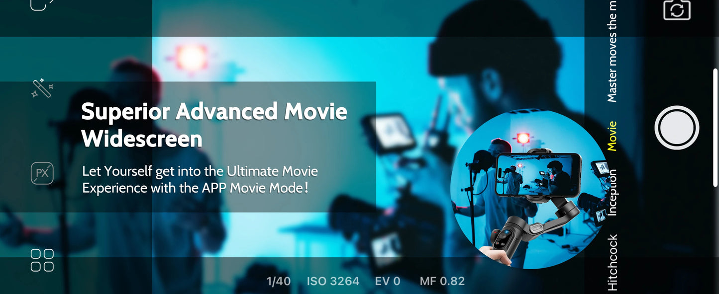 AOCHUAN Smart XPro Smartphone 3 Axis Gimbal Stabilizer For iPhone and Android Smartphone Shooting Video With fill light effect