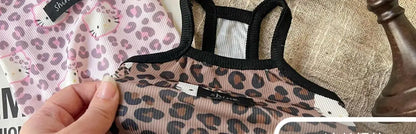 Spring Summer 2025 New Pet Clothes Spice Girls Wind Suspenders Leopard-Print Kitty Ice Silk And Cool Fabrics Cats Dogs Wear Them