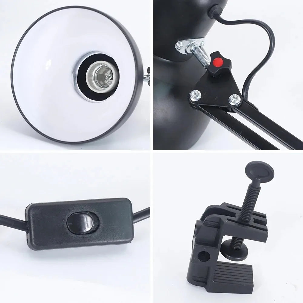 Study Table Lamp with Clamp School Computer Desk Lamps Folding Office Light Manicure Room Desks LED Nail Gel Lights