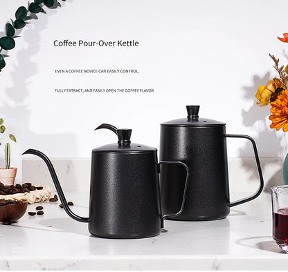 350ml 600ml Drip Kettle Coffee Tea Pot Non-stick Coating Food Grade Stainless Steel Gooseneck Drip Kettle Swan Neck Thin Mouth