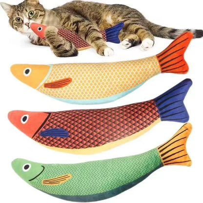 Cat Toys Saury Fish Crinkle Sound Soft and Durable Interactive Kitten Kicker for Indoor Kitty Exercise for All Breeds