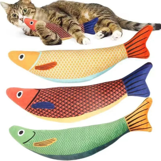Cat Toys Saury Fish Crinkle Sound Soft and Durable Interactive Kitten Kicker for Indoor Kitty Exercise for All Breeds