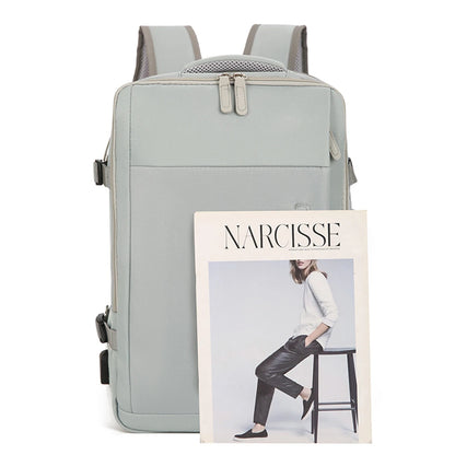 Expandable Travel Backpack - Multipocket Oxford Laptop Bag W/ Dedicated Compartment & Dual Access Zippers for Commute