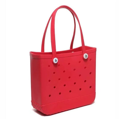 Fashion Large Beach Bags EVA Rubber Waterproof Storage Baskets Travel Shopping Handbag Women Shoulder Solid Color Jelly Bag
