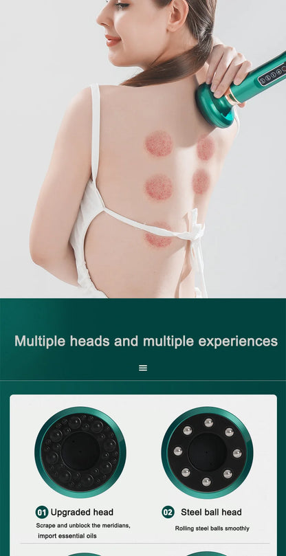 Smart vacuum cupping device electric breathing heating wireless negative pressure suction device meridian dredging massage devic