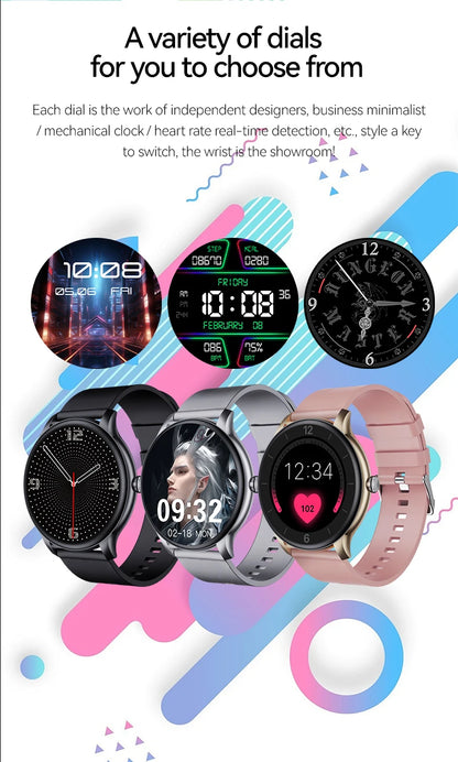 KESHUYOU New Smart Watch Women's Men's Full Touch Screen Bluetooth Talk Sports Fitness Tracker Heart Rate Monitor Smart Watch