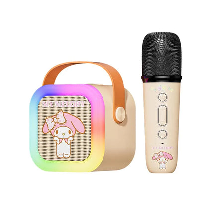 Sanrio Bluetooth Speakers ML07 Karaoke Machine Portable Speakers Bluetooth with Mic LED Light Machine Home Family Singing Gift
