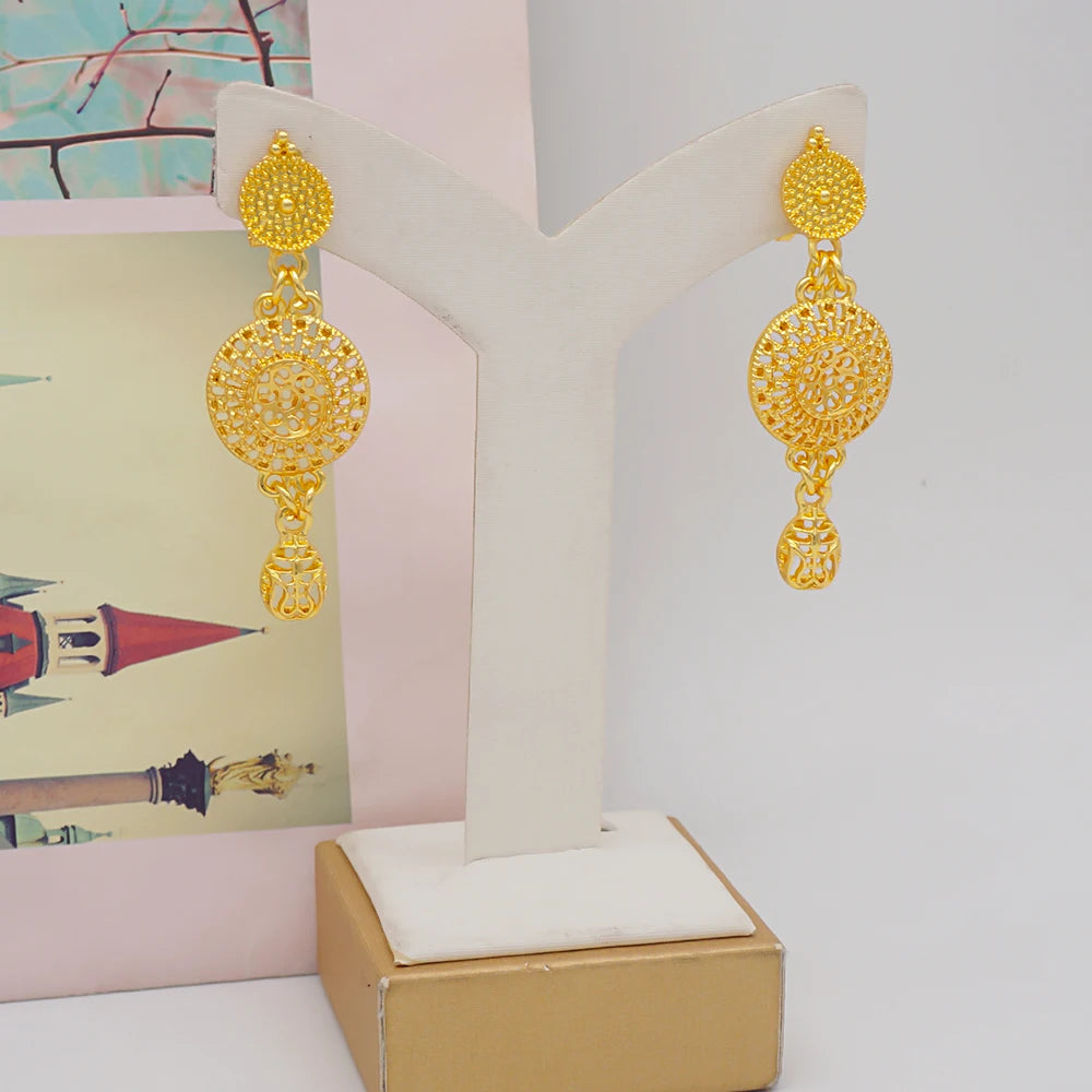 2023 Fine Jewelry Sets For Women Dubai Bridal Wedding Gifts Necklace Bracelet Earrings Ring Jewellery Set African Bead jewelry