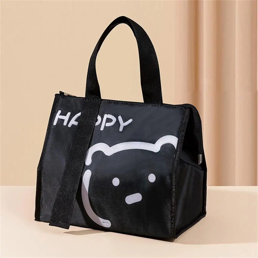 Portable Lunch Bag For Women Thermal Insulated Lunch Box Tote Cooler Handbag Waterproof Bento Pouch Office Food Bags