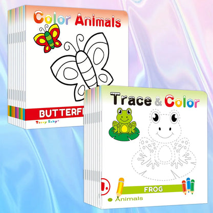 1 set of 10 children's handwriting tracking simple drawing coloring books simple simple drawing learning and DIY color coloring