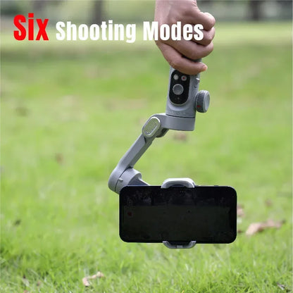 3-Axis Handheld Stabilizer Wireless Charger LED Display Light Focusing Wheel for iOS Android Phones Smart X Pro Universal Joint