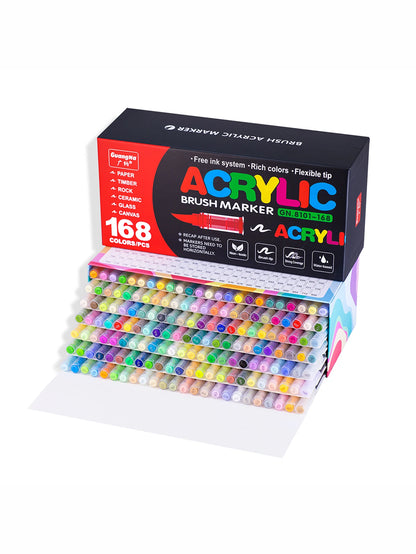 12-240 Color/box Professional Artist Marker Set - Soft-tip Drawing Straight Line Liquid Acrylic Markers, DIY Graffiti Art Painti