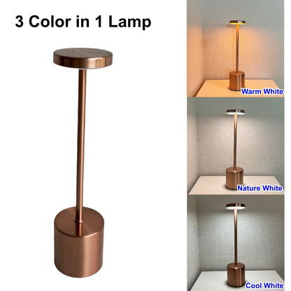Simple Touch Led Table Light Rechargeable Desk Lamp 3 Color Bedside Creative Ambient Light Room Restaurant Bar Decor Night Light